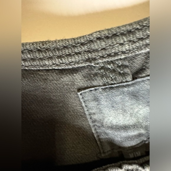 Aerie Black Distressed Denim Double Strap Shortall - Picture 5 of 6